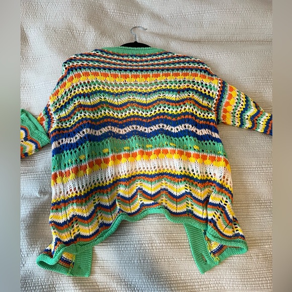 Multicolour crochet knit cardigan - Picture 3 of 6